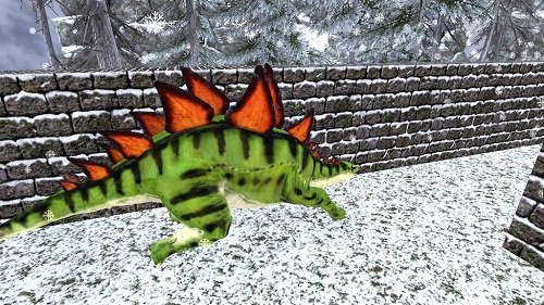 野生恐龙冬季丛林3D图3