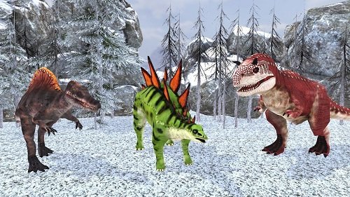 野生恐龙冬季丛林3D图2